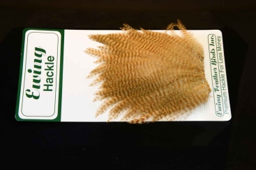 Ewing Hackle Deceiver Patch Streamerhechel Bleached Grizzly Dyed Light Orange 