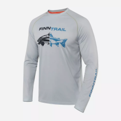 Finntrail WAVE Fish Langarmshirt, Grau Sonnenschutz UPF 50+ XL