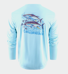 Grundéns Twin Tuna LS Tech Tee UPF 50+ Sonnenschutz Shirt aquamarine XXL