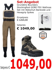 Grundéns Boundary Stockingfoot GORE-TEX Wathose Set mit Watschuh Bankside und Hexagrip 