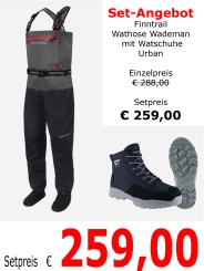 Finntrail WADEMAN Wathose-Set, 4-lagig Grau mit Watschuh Urban 