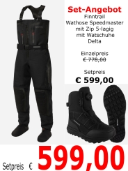 Finntrail SPEEDMASTER-Zip Set 5-lagige Wathose mit Watschuhe Delta 