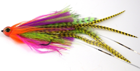 Pike Wiggly Long Tail Grizzly Pink Chartreuse ca. 21cm 