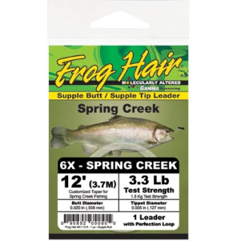 Frog Hair  Spring Creek Vorfach Supple Butt 0,102 / 0,533 mm 3,70 Meter Tragkraft 1,00 kg 7X - 0,102 / 0,533 mm / 3,7m Tip 1,0 kg 
