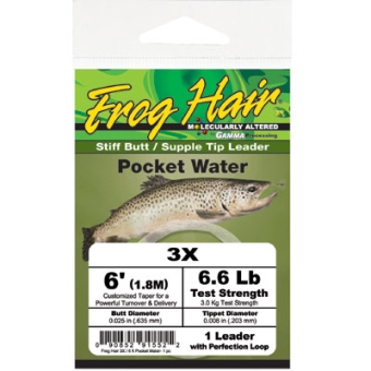Frog Hair  Pocket Water Vorfach Stiff Butt 0,223 / 0,635 mm 1,80 Meter Tragkraft 4,00 kg 2X- 0,223 / 0,635 mm