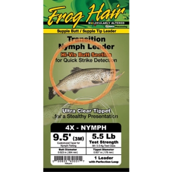 Frog Hair  Transition Nymph leader Supple Butt 0,152 / 0,584 mm 2,90 Meter Tragkraft 2,00 kg 5X - 0,152 / 0,584 mm