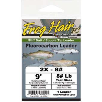 Frog Hair  FC Tapered Vorfach Stiff Butt 0,223 / 0,533 mm 2,75 Meter Tragkraft 3,6 kg 2X - 0,223 / 0,533 mm  / Tip 3,6 kg 