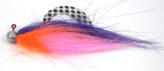 Craft Fur Jig Tail Mod. 02 - Purple - Pink - Orange Jig 10 gr. - #6/0 ca. 11cm 