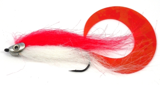 Curly Tail - Red White Hook #7/0 ca. 17cm 