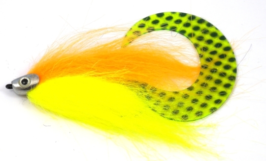 Curly Tail Pale Orange Fluo Yellow Hook #7/0 ca. 17cm 
