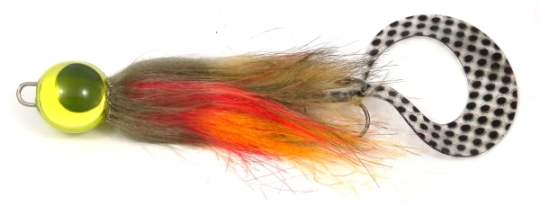 Monster Pike Brown Mottled - Pale Orange Large - Treble #2/0 ca. 22cm 