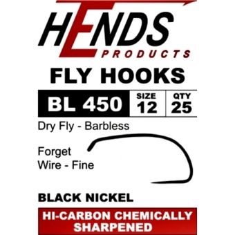 Hends Haken - Dry Fly - fine Barbless BL450 18