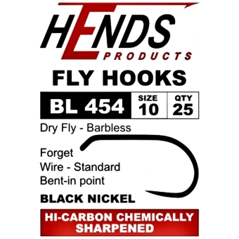 Hends Haken - Dry Fly Barbless fine BL454 8