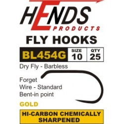 Hends Haken - Dry Fly Barbless fine BL454 Gold 16