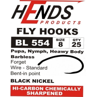 Hends Haken -Shrimp, Heavy Body Nymph, Pupa Barbless standard BL554 8