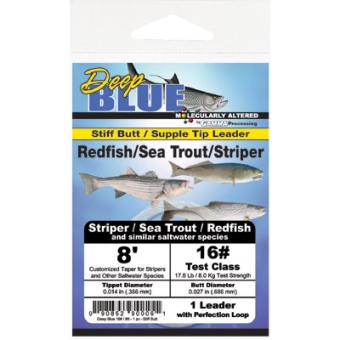 Deep Blue  Striper / Redfish Tapered Vorfach Stiff Butt 0,279 / 0,635 mm 2,40 Meter Tragkraft 5,00 kg 10# - 0,279 / 0,635