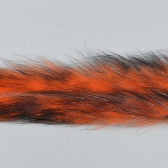 Tiger Barred Rabbit Strip Zonker 4 mm Tan - Orange / Black barred Orange / Black barred