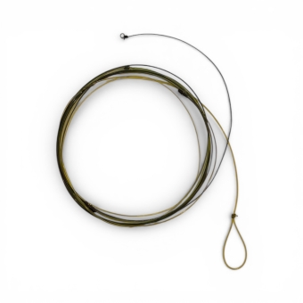 Fly Power handgeknotetes Vorfach 6 - 12 ft (Camouflage) mit Top Microring und Loop Made in Italy 6ft. (1.80m)